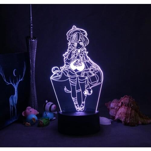 Game Genshin Impact Figure 3D Tartaglia Light Led Night Lamp Game Lights for Bedroom Decor Lighting Bedside Lamps Kids Gift