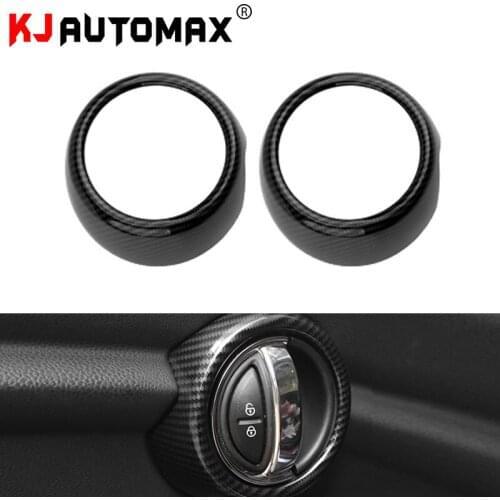 KJAUTOMAX For Mini Cooper F56 Inner Door Handle Decoration 2pcs/set Carbon fiber Texture ABS