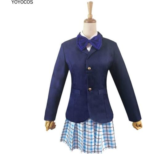 YOYOCOS A Silent Voice Cos Movie Version Cos Nishimiya Shouko Cosplay The Form Of Sound Female Student Bowknot Halloween Party