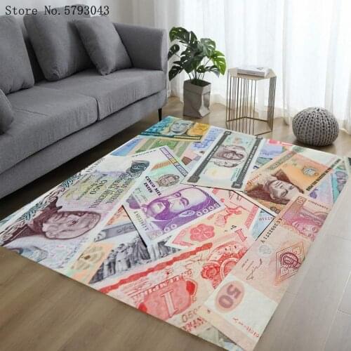 3D Print Banknote Area Carpet Paper Money Large Carpet Room Non-Slip Floor Carpet Kitchen Doorway Rug For Bedroom Home Mat
