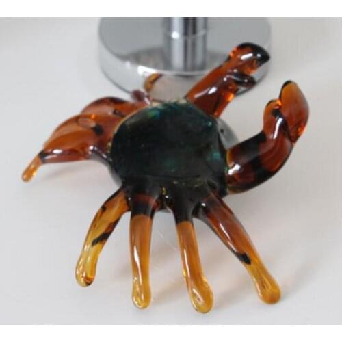 CREATIVE CRAB GLASS SCULPTURE HOME DECOR STATUE MODERN ANIMAL ORNAMENT GIFT CRAFT DECORATION ART SCULPTURE R2044