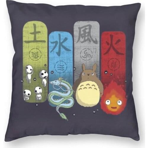 My Neighbor Totoro Square Pillowcover Home Decor Anime Studio Ghibli Cushion Cover Throw Pillow for Sofa Double-sided Printing