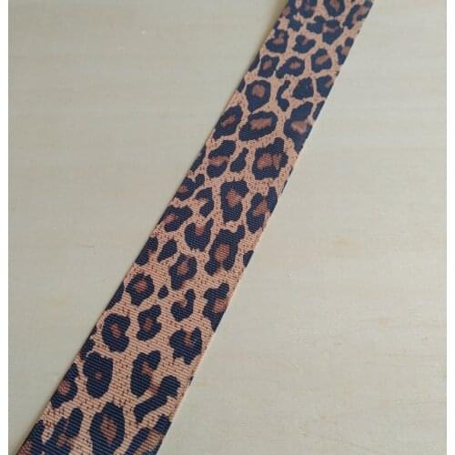 3.8cm 38mm 1-5/8' Diy Coffee Accessories Handmade Garment Woven Webbing Leopard Print Printed Ribbon