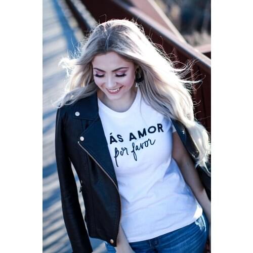 Mas Amor Por Favor Women tshirt Casual t shirt For Lady Yong Girl Top Tee Hipster Drop Ship