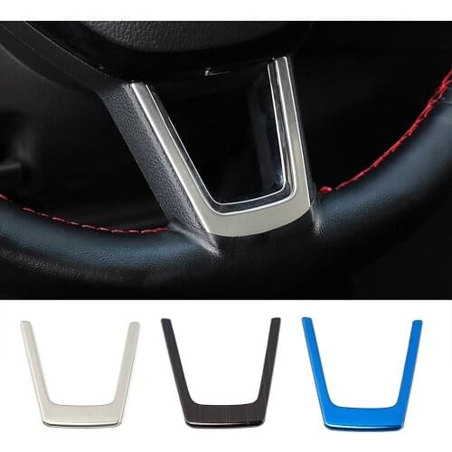 For Skoda Karoq 2017-2021 Car Interior Mouldings Steering Wheel Sequin Frame Molding Cover Decorate Trim Stainless Steel Sticker