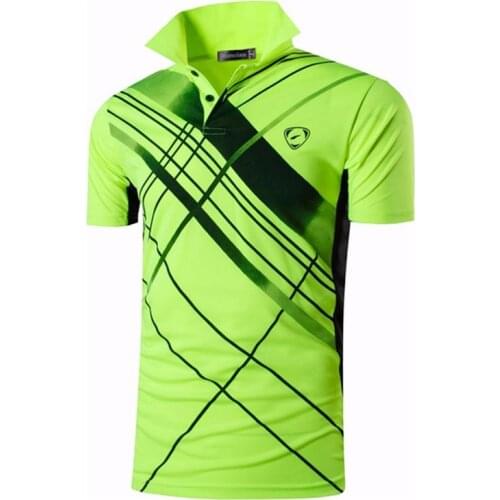 Jeansian Mens Sport Tee Polo Shirts POLOS Poloshirts Golf Tennis Badminton Dry Fit Short Sleeve LSL226 GreenYellow2