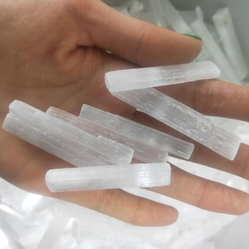Irregular Shape Raw Gemstone Crystal Quartz Natural Gypsum Sticks Reiki Energy Jewelry Making White Selenite Wand Healing