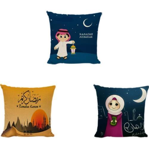New Anime Linen Cartoon Girl Decorative Character Cushion Cover Middle East Ramadan Home Sofa Car Home Decoration Pillowcase