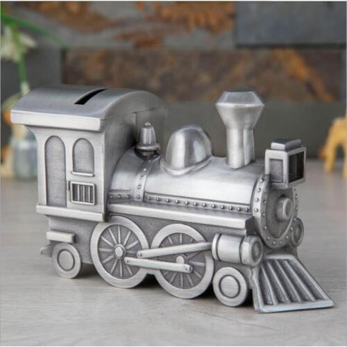 Retro Steam locomotive Metal Piggy Bank Money Box Metal Storage Box Coin Bank For Childrens Gifts Home Decoration CXG037