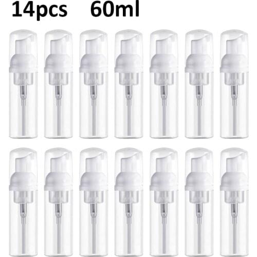 14 Pack 60 ML Foam Dispenser Bottle Plastic Refillable Mini Foam bottle Foaming Soap Dispenser Pump Bottles -for Travel