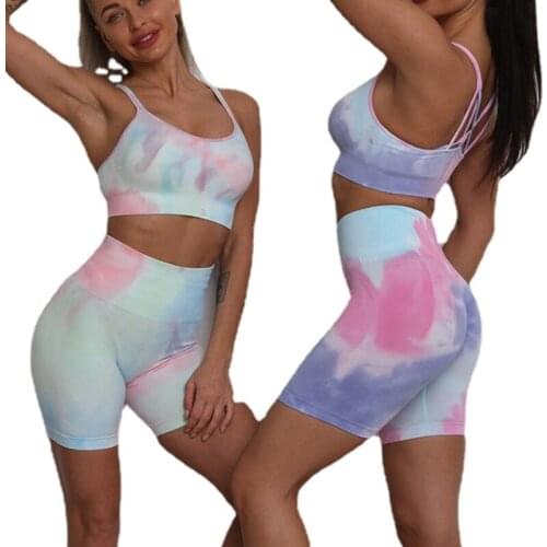 Sexy Women Yoga Set High Waist Yoga Shorts Running Sport Bra Gym Clothing Seamless Suit for Fitness Training Clothes Women