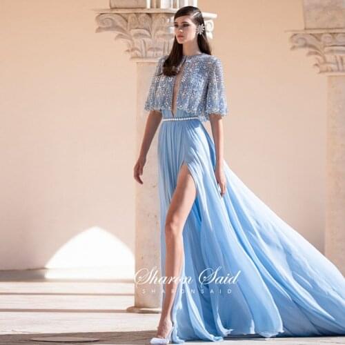 Sharon Said Womens Evening Chiffon Dresses