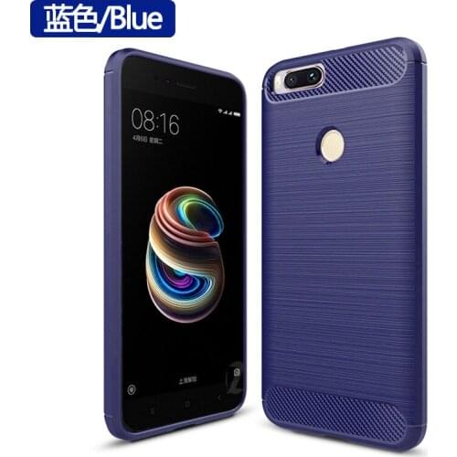 50pcs/lot free shippingCarbon Fiber Silicone Back Case For Xiaomi 5X/For Xiaomi A1
