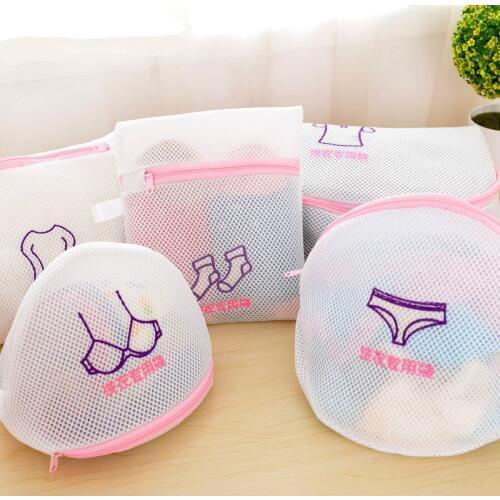 Laundry Storage Embroidered Wash Clothes Laundry Bag Set Sandwich Material Underwear Bra Sock Sleeve Care Bag