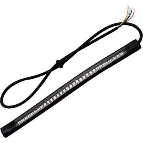 Motorcycle LED Light Strip Tail Brake Stop Turn Signal 48 3528 LED 8" License Plate Flexible LED Light Waterproof LED Light Bar