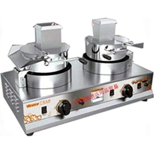 VBG-702 gas popcorn machine Double head luxury popcorn machine Commercial stainless steel 10 oz popcorn machine