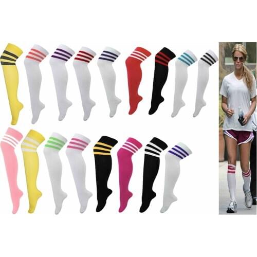 Womens Sport Soccer Striped Long Socks Over Knee High Sock Baseball cute kawaii long sexy stockings hot sale