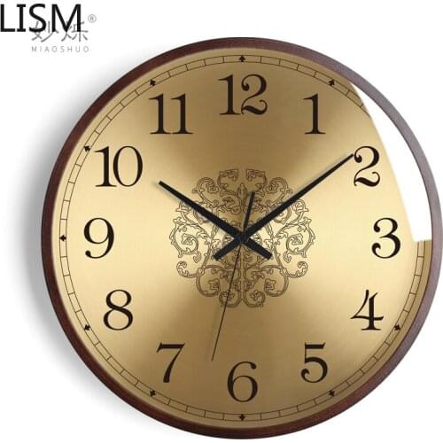 Gold Luxury Large Wall Clock Wood Living Room Bedroom Silent Clocks Wall Modern Design Kitchen Clock Mechanism Home Decor 2021