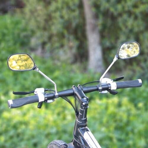 1 Pair Bicycle Rearview Handlebar Mirrors Cycling Rear View MTB Bike Silicone Handle Rearview Mirror Bike Accessories