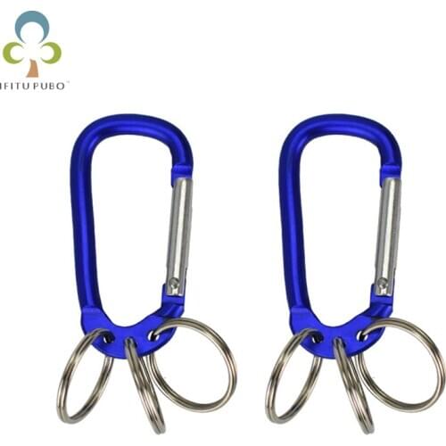 1pc Aluminum Carabiner With 3 Holes Key Rings D-Ring Key Chain Clip Camping Keyring Snap Hook Outdoor Travel Kit GYH