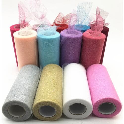 10 Yards/roll 15 Cm Glitter Sequin Tulle Roll Wedding Decoration Tulle Fabric Tutu Dress DIY Organza Baby Shower Party Supplies