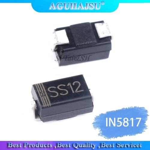 100pcs SMA 1N5817 smd 1A 20V do-214ac IN5817 Schottky diode SS12