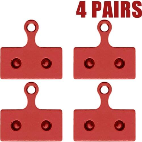 4 Pairs (8pcs) Red Bicycle Disc Brake Pads Cycling Accessories For Shimano XTR BR-M9000 9020 987 For FSA K-Force For Rever MCX1