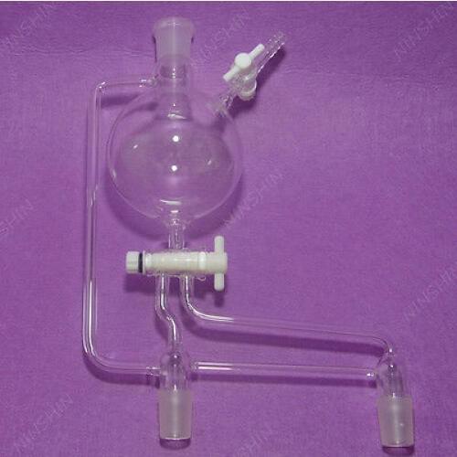 500ml,24/40,Glass Solvent Distillation Head,Still-Head With High Vacuum Valve