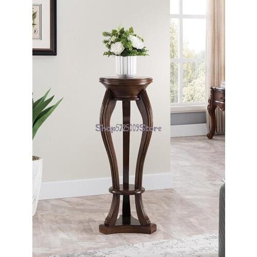 American solid wood flower stand retro European country living room floor-to-ceiling villa carved bonsai flower racks in stock