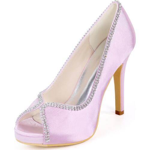 Creativesugar bridal wedding platform high heels lady prom party satin evening dress shoes open toe pumps silver flush navy red