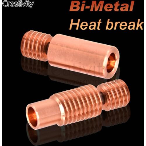 Bi-Metal HeatBreak Bimetal Heat Break V6 Throat For E3D V6 Hotend Heater Block PT100 Filament For I3 MK3 3D Printer Parts