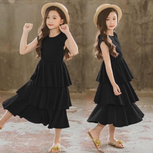 Brand Children Dress 2019 New Kids Summer Dress for Girls Cotton Layered Dress Beach Baby Clothes Toddler Sundress,#5079