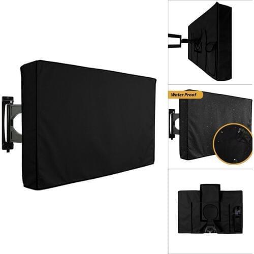 Black Outdoor LED TV Cover Water and Dust Resistant Protective Cover Wall Mount LCD LED Appliance Cover
