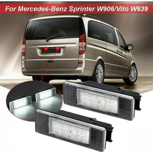 For Mercedes Sprinter W906/Vito W639 License Plate Light ABS Plastic Xenon HID White 6000K Car Exterior LED License Plate Lamp