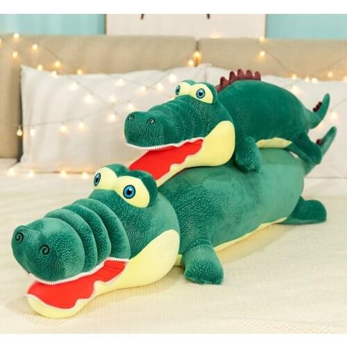 1PC 80/110cm Stuffed Animal Simulation Alligator Plush Toy Crocodile Dolls Kawaii Ceative Pillow for Children Xmas Gifts