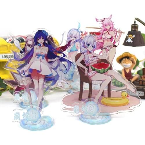 Kawaii Honkai Impact 3 Figure Acrylic Stands Toy Cute Kiana Kaslana Yae Sakura Raiden Mei Murata Himeko Room Decor Gift for Boys