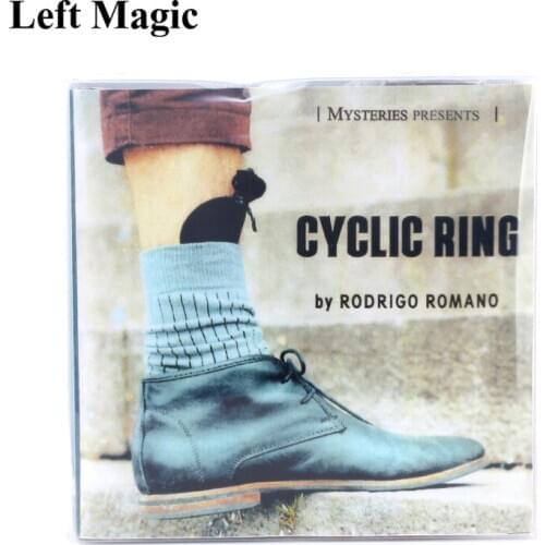 CYCLIC RING (Black Gimmick and Online Instructions) Magic Tricks Stage Street Prop Borrowed Ring Travel inside Jewelry Bag Magia