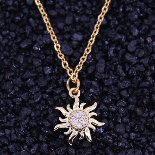 MENGYI Simple Lovely Little Sun Pendant Necklace Exquisite 9 2 5 Clavicle Necklace Womens Daily Wear Jewelry Gifts Wholesale