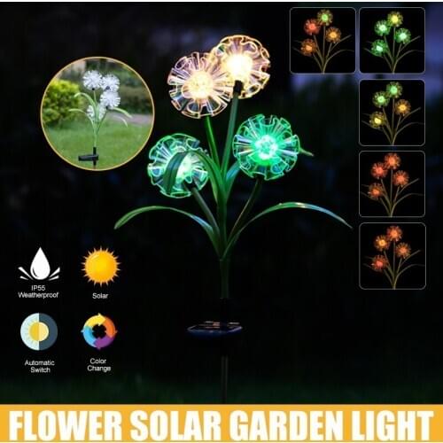 Multi-color Solar Garden Dandelion Light Outdoor Patio Lawn Waterproof LED Flower Lamp
