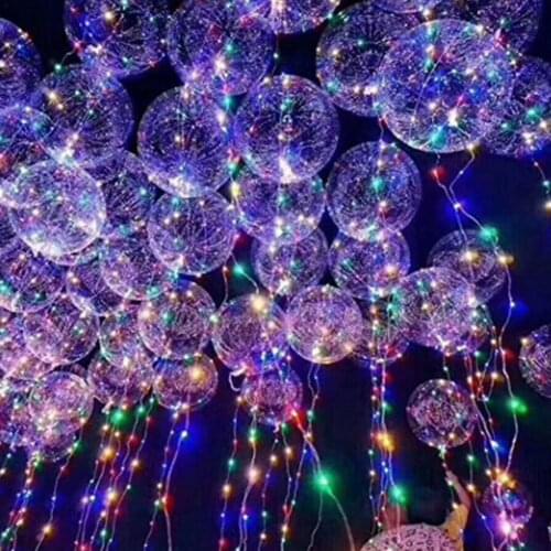 Reusable Luminous Led Balloon Transparent Round Bubble Decoration Party Decor Y6A5