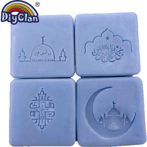 Islam Ramadan Soap Stamp Diy Handmade Muslim Arabic Building Transparent Acrylic Soap Stamp For Ramazan Creative Gift Making