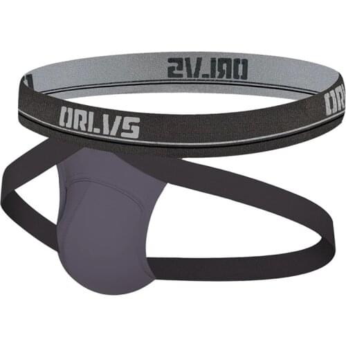 ORLVS Mens Underwear Men Sexy Briefs Jockstrap Pouch Cuecas Man Cotton Panties Thongs Mesh Underpants Gay Slip Homme G-Srting