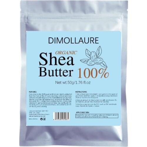 Dimollaure 50g-200g Unrefined Natural Organic Shea Butter Oil Skin Care Body Massage Hair Care Essential Oil Carrier Oil