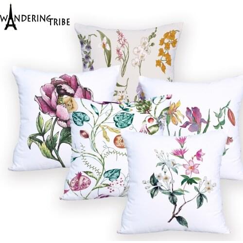 Flower Printing pillow case Home Sofa Soft kids cushion cover plant throw pillows rectangular for sofa Custom Your