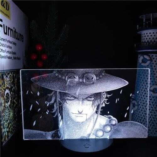 One Piece Portgas·D· Ace 3D Night Light Anime Figure Decoration Lighting LED Lamp Lampara Kids Gift Home Decor Manga Neon Lights