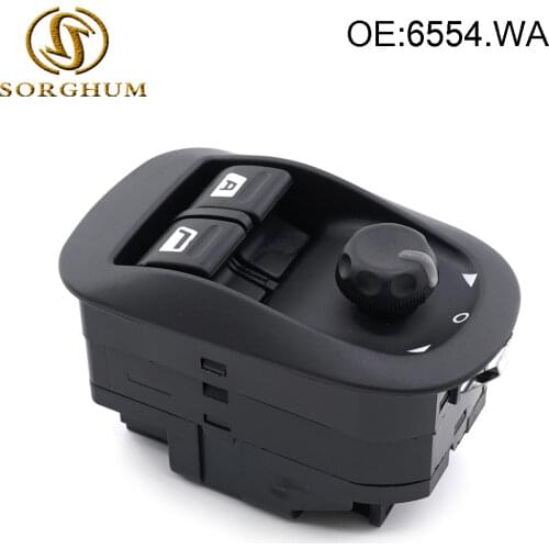 New Electric Power Window Switch Master Button Control Windows Mirror Switch 6554.WA For Peugeot 206 2002-2013 2014 2015 2016