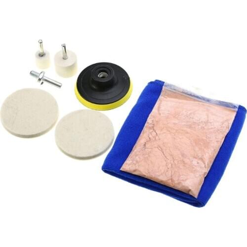 Car Polish Glass Windshield Polishing Kit Scratch Removal Auto Window Glass Polished Remover Repair Tool Cerium Oxide 8pcs