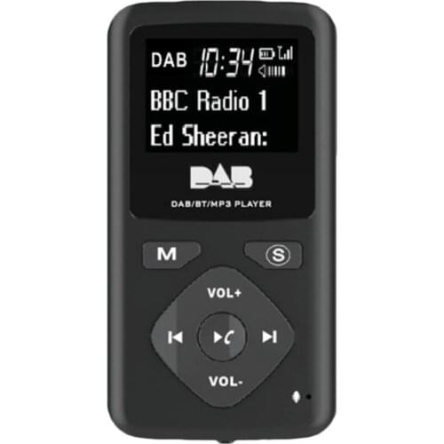 Portable Pocket DAB Radio Digital Bluetooth MP3 Player For Hiking Walking Running Sports With Earphone 174.928MHz To 239.2MHz