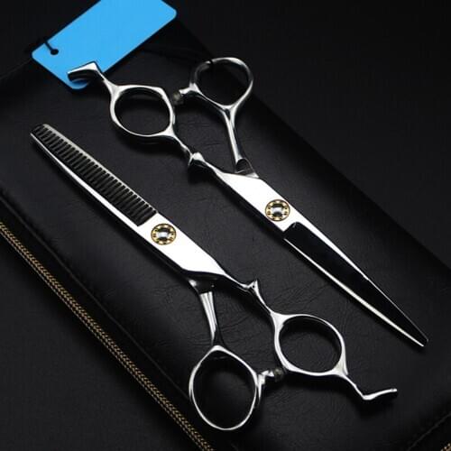 Professional Japan 6cr steel 6 '' Bearing silver hair scissors haircut thinning barber makas cutting shears hairdresser scissors