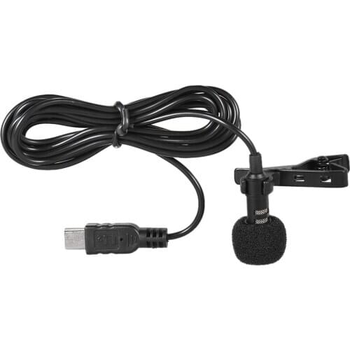 Andoer 150cm Professional Mini USB Omni-Directional Stereo Mic Microphone with Collar Clip Microphone for Go pro Hero 3 3+ 4